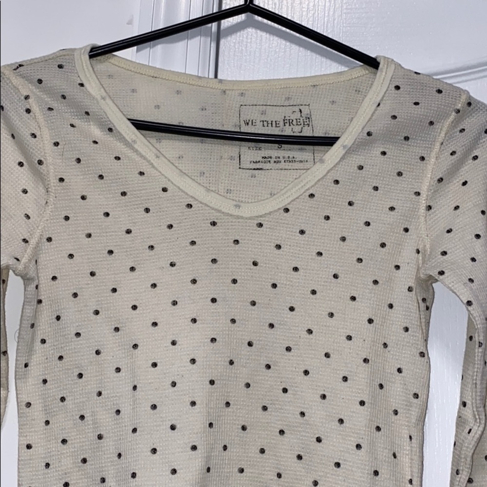 LIKE NEW! Free People Polka Dot Thermal - Picture 5 of 10